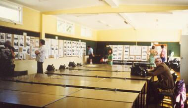 Photograph, Aquinas- Group Exhibition by Rob Archer.  Ron Pullin on duty. 1977