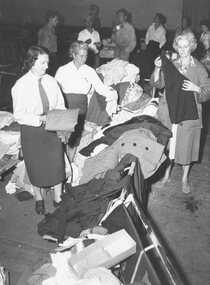 Photograph, Red Cross helpers in the Lower Town Hall centre, 1965 Bush Fires
