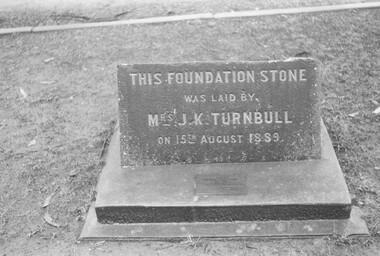Photograph, Original Foundation Stone, Ringwood State School, Ringwood St, 1889