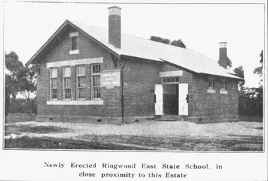 Photograph, Newly Erected Ringwood East State School, Everard Road, 1925