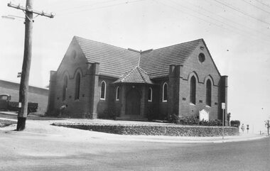 Photograph, Methodist Church, cnr Station Street and Greenwood Avenue, Ringwood. Start of demolition - 1963