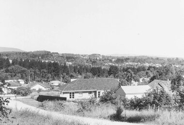 Photograph, View looking south towards Mullum Road, taken from corner Warrandyte Road and Wonga Road, 1960