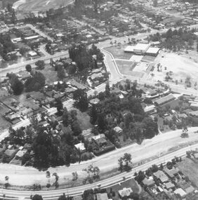 Photograph, Aerial view of Civic Centre, Ringwood, 1970