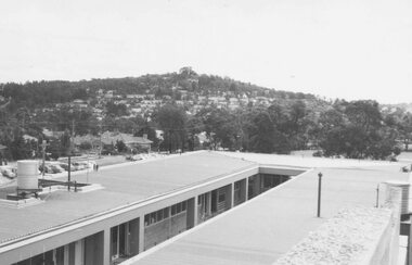 Photograph, Loughnan Hill from town hall roof, 1962, Midway Arcade in foreground