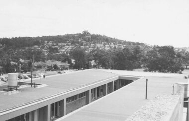 Photograph, Loughnans Hill from Town Hall roof, 1962. Midway Arcade in foreground