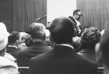 Photograph, Ringwood Mayor Cr.B. Hubbard at Library opening, 2nd May, 1970