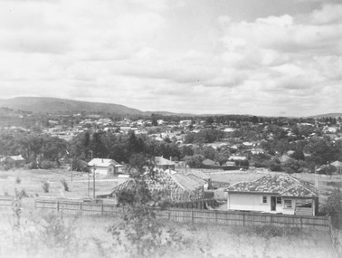 Photograph, View from Loughnan Rd. looking south east over Harrison Street/Andrew Street corner, c.1949