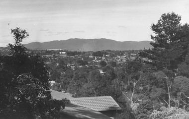 Photograph, View overlooking Ringwood from cnr Pine and Panorama, Loughnan Hill - c.1973-74
