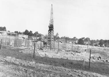 Photograph, Site works for new Maroondah Hospital, Ringwood East - 1973