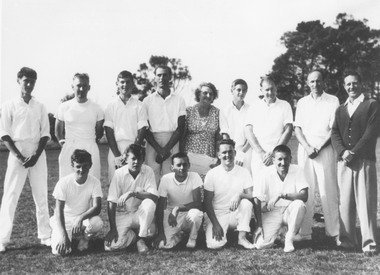 Photograph, Heathmont Cricket Team "C" Grade 1963-64.  Mrs. Cuthill (Pump) Centre