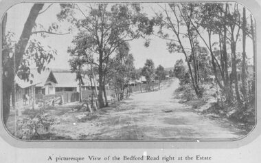 Photograph, Three images of Dublin Road Station Estate, Ringwood promotional photograph, one captioned "A picturesque View of the Bedford Road right at the Estate". 1923