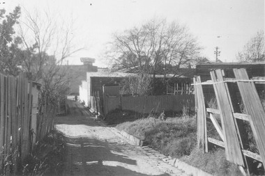 Photograph, Laneway passing between Adelaide Street and Warrandyte Road, Ringwood. 1963