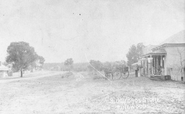Photograph, Original Blood Bros. store, Ringwood - Mt. Dandenong Rd. looking to Whitehorse Rd. c.1900