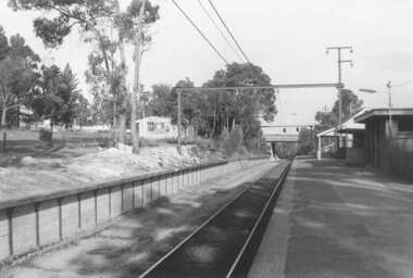 Photograph, Heathmont railway station.  Commencing double track. Mid 1976
