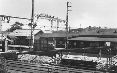 Photograph, Ringwood Railway Station number 2 platform ramp being developed 1963