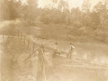 Photograph, Making lily pond at "Quambee", North Ringwood. 1912