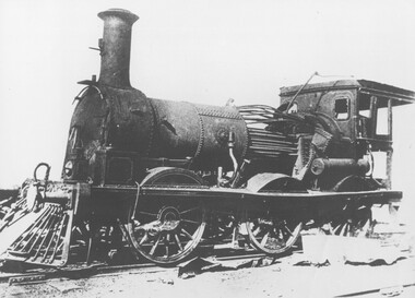 Photograph, Boiler explosion at Ringwood station 20th June 1894 for engine 297R.  "Heard in Box Hill"