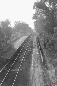 Photograph, Construction of double track at Heathmont Railway Station, mid 1976