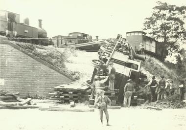 Photograph, Ringwood train derailment, 11th February, 1908