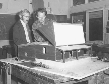 Photograph, Ringwood High School - Miners cottage model construction c1974/75