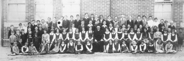 Photograph, Reverend Father Hughes and first year pupils, St. Mary's R.C. School, Ringwood - Feb 1932