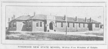 Photograph, Ringwood State School, Land sale brochure image - November, 1923