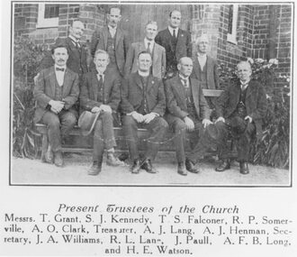 Photograph, Ringwood Methodist Church- Present Trustees of the Church. 1929