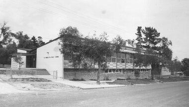 Photograph, Saint Francis De Sales church and school, corner Patterson Street and Bona Avenue, Ringwood East - 1973