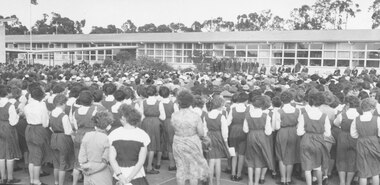 Photograph, Official opening Ringwood High School. (Ringwood Mail newspaper article - 24/4/1958)