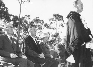 Photograph - Black and White, Peter Payens, Ringwood Techical School 1961: Mayor of Ringwood, Cr. Horman, addressing a school gathering (2 photos)