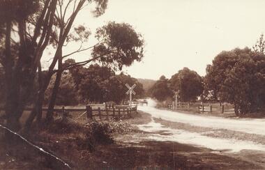 Photograph, Bedford Rd. railway crossing. Ringwood c1920  (2 views)