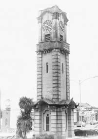 Photograph, Ringwood Clock Tower in original Position, Looking North East possibly 1960's