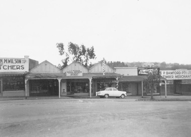 Photograph, Shops adjoining Bamfords. Ringwood. Probably 1958