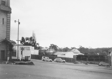 Photograph, Bamfords Timber Yard, corner Warrandyte and Whitehorse Roads, Ringwood. 1958