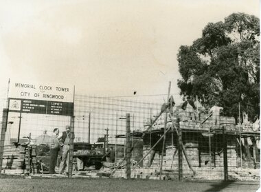 Photograph, Bryan Dale Studios, Construction of New Clocktower, Ringwood, 1967 (3 views), 1967