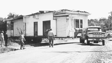 Photograph, Moving sections of house in Adelaide St. Ringwood 1966  (3 views)