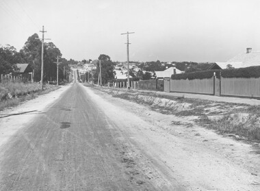 Photograph, Warrandyte Road (unmade Road). Ringwood. (undated, probably late 1960's/early 1970's)