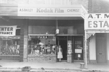 Photograph, A.S. (Stan) Bailey's Chemist Shop, Main St, Ringwood. 4 views Exterior, Interior and staff (undated, but c1960's)
