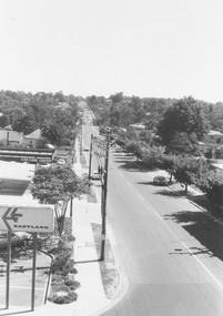 Photograph, Warrandyte Road, Ringwood from top of Safeways Super Market. 1975
