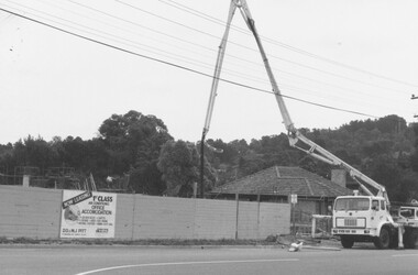 Photograph, 37-39 Ringwood Street, Ringwood. Pouring concrete in office building - 12/2/1982