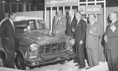 Photograph, Bill Patterson Motors Pty. Ltd. Whitehorse Road, Ringwood - New Holden FC c1958