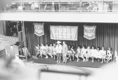 Photograph, Miss Australia contestants and Spectators at Eastland, Ringwood - 21/10/74  (3 views)