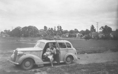 Photograph, S. Wardle.  Working bee in Greenwood Park, Ringwood  (undated, possibly late 1950's)