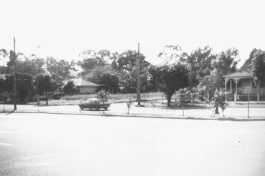 Photograph, "Intersection of Warrandyte Rd. and Aird Street.  Lindsay's old home on corner on right-hand side  1978