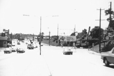 Photograph, Widening of railway bridge on Warrandyte Rd, Ringwood 1977