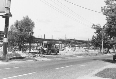 Photograph, Bond St, Ringwood - Telecom works. 1982