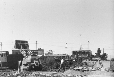 Photograph, New market -  Removing the soil that was under Ringwood Timber offices. 1982