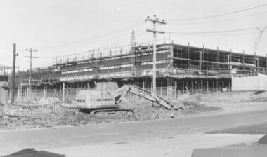 Photograph, Digging for the big barrel drain which runs down New Street from "Target" to the creek, Ringwood. 1981