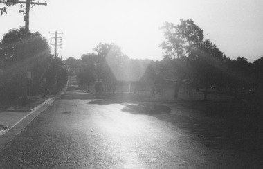 Photograph, Looking north along Seymour St.  Old RWT. & H. Co. site to be built on. Ringwood 1981