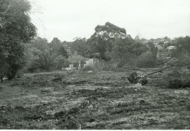 Photograph, Houses cleared away for Eastland parking.  Ringwood Street on left. 1971